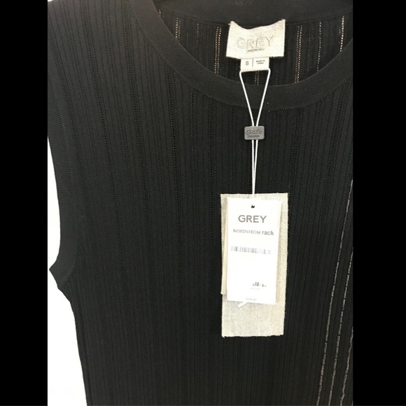 NWT $595 GREY JASON WU‎ Beaded Knit Midi Dress in Black [SZ Small ] - Picture 3 of 8